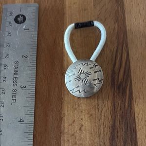 Silver Hair Tie with Engraved Design